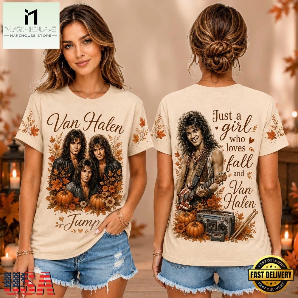 Van Halen Autumn Pumpkin Portrait Unisex 3D Shirt , Music Fans 3D T Shirt Van Halen Autumn Pumpkin Portrait Unisex 3D Shirt , Music Fans 3D T Shirt