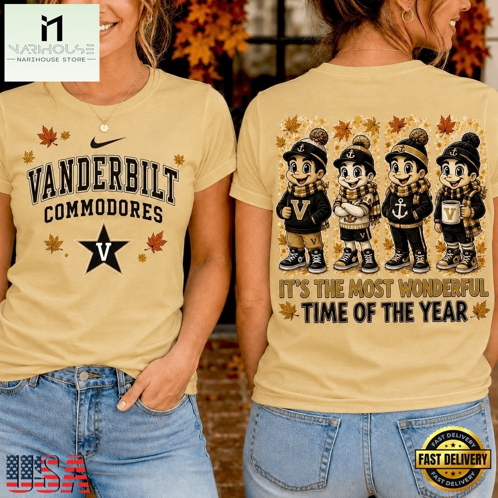 Vanderbilt Commodores 2026 NCAA Autumn Festive Cheer T Shirt , NCAA College 3D Shirt Vanderbilt Commodores 2026 NCAA Autumn Festive Cheer T Shirt , NCAA College 3D Shirt