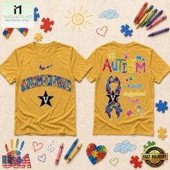 Vanderbilt Commodores NCAA Autism Awareness Puzzle Ribbon T Shirt , NCAA College 3D Shirt Vanderbilt Commodores Ncaa Autism Awareness Puzzle Ribbon T Shirt
