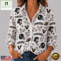 Vanderbilt Commodores NCAA College Spirit Blossoms Women Casual Shirt, CAA Women Team Shirt Vanderbilt Commodores Ncaa College Spirit Blossoms Women Casual Shirt