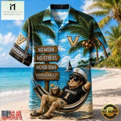 Vanderbilt Commodores NCAA No Work No Stress Hawaiian Shirt , Trendy NCAA Hawaiian Vanderbilt Commodores Ncaa NO Work NO Stress Hawaiian Shirt