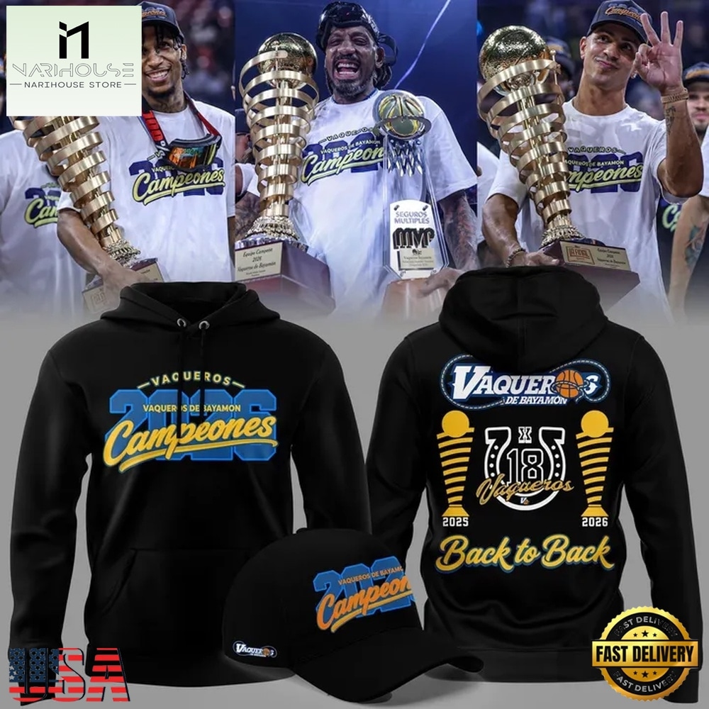 Vaqueros de Bayamon 2026 BSN Champions Black Hoodie, Hot 3D Shirt Trend Vaqueros de Bayamon 2026 BSN Champions Black Hoodie, Hot 3D Shirt Trend