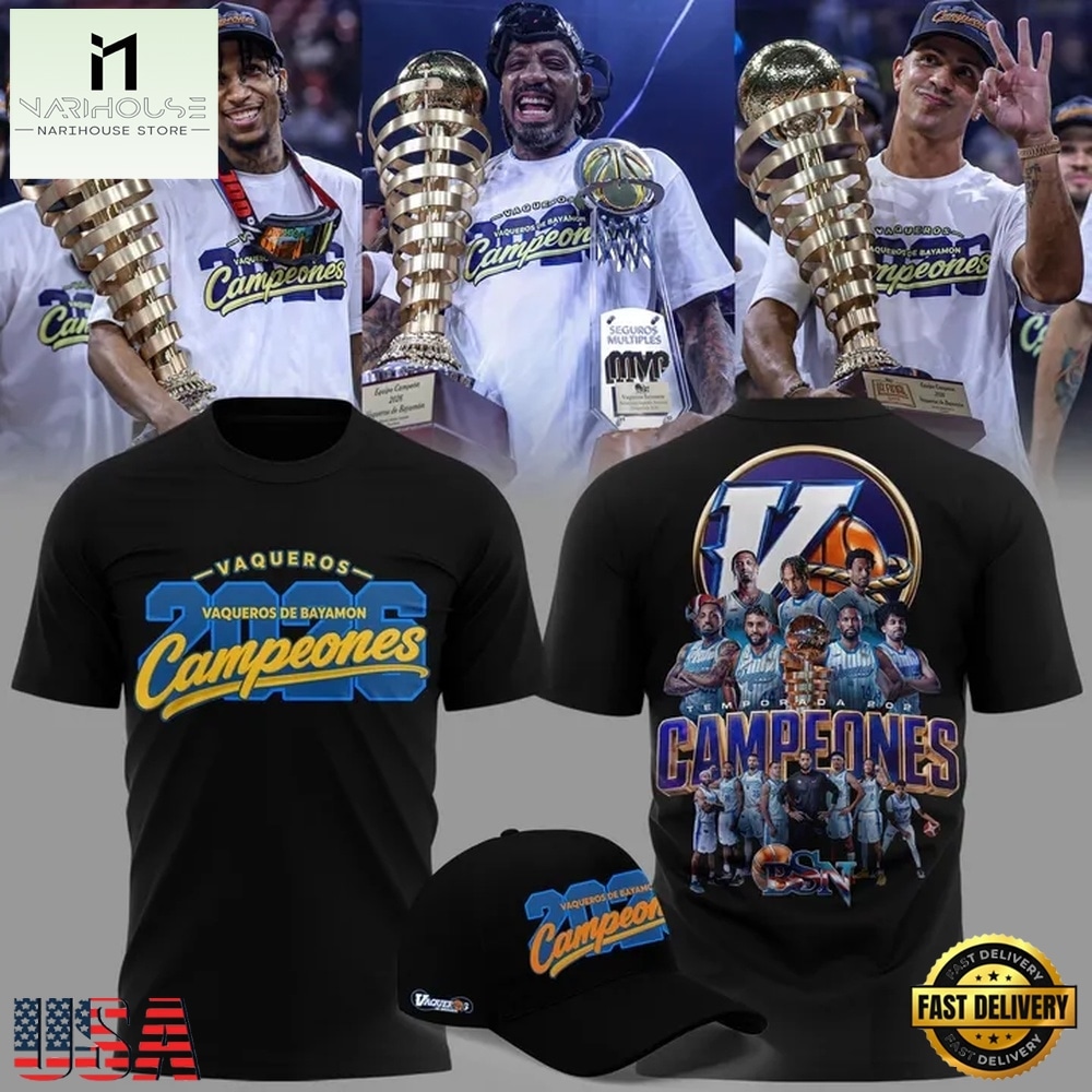 Vaqueros de Bayamon 2026 BSN Champions Team Graphic Design 3D Shirt, Hot 3D Shirt Trend Vaqueros de Bayamon 2026 BSN Champions Team Graphic Design 3D Shirt, Hot 3D Shirt Trend