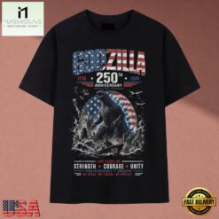 Vintage Godzilla America 250th Anniversary 1776 2026 Patriotic Graphic T Shirt, Music Fan 2D Shirt Vintage Godzilla America 250th Anniversary 1776 2026 Patriotic Graphic T Shirt