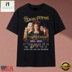 Vintage Hocus Pocus 33rd Anniversary 1993 2026 Signatures T Shirt, Music Fan 2D Shirt Vintage Hocus Pocus 33rd Anniversary 1993 2026 Signatures T Shirt