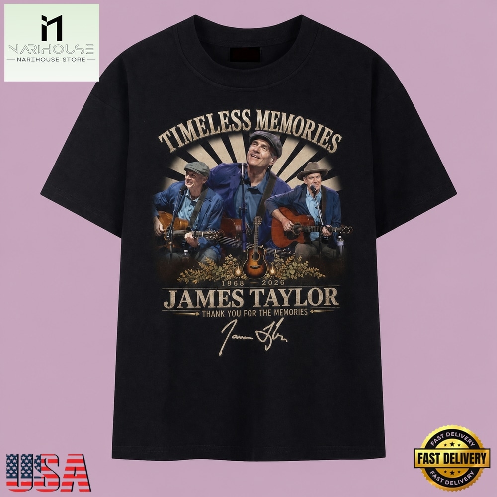 Vintage James Taylor Timeless Memories 1968 2026 Signatures T Shirt, Music Fan 2D Shirt Vintage James Taylor Timeless Memories 1968 2026 Signatures T Shirt