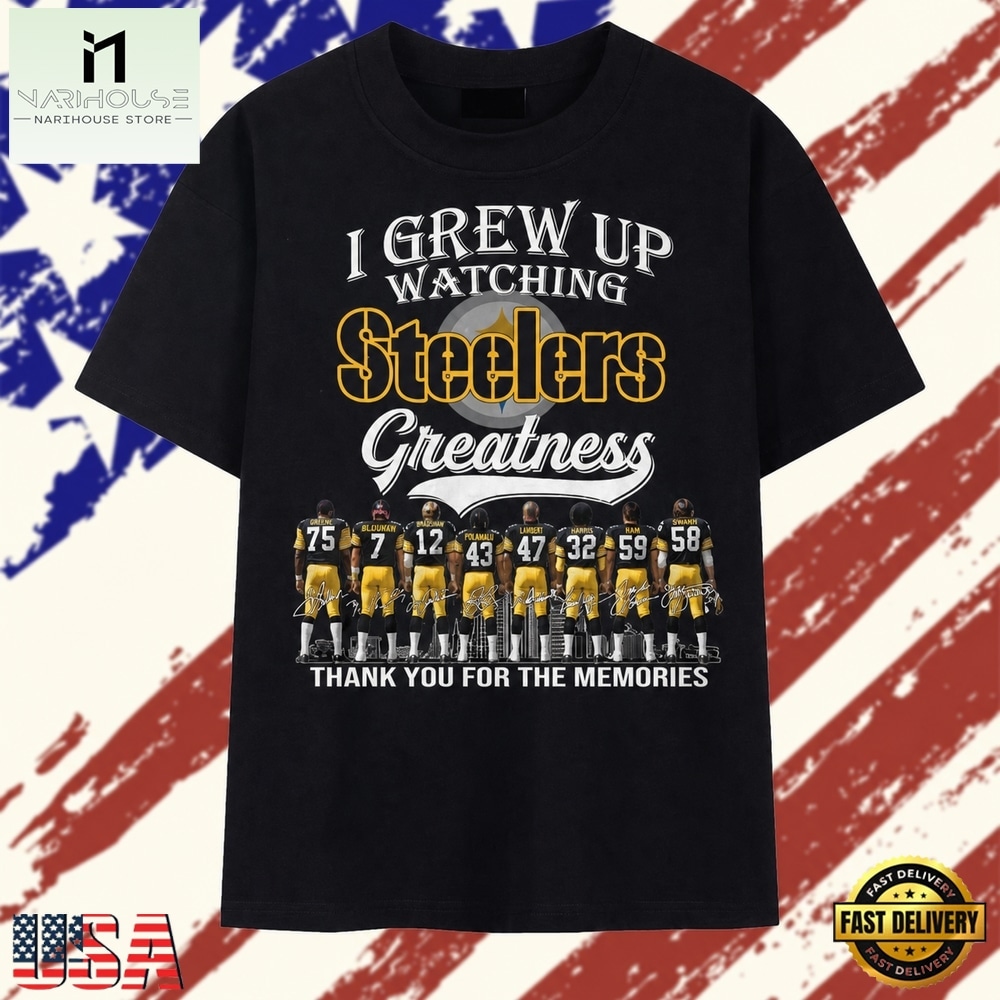 Vintage Pittsburgh Steelers I Grew Up Watching Greatness Signatures T Shirt, Stylish 2D Graphic Shirt Vintage Pittsburgh Steelers I Grew Up Watching Greatness Signatures T Shirt, Stylish 2D Graphic Shirt