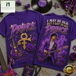 Vintage Prince I May Be Old Graphic 3D Shirt , Popular 3D Music Tee Vintage Prince I May BE Old Graphic 3D Shirt