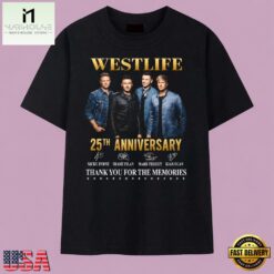 Vintage Westlife 25th Anniversary Thank You For The Memories Signatures T Shirt, Music Fan 2D Shirt Vintage Westlife 25th Anniversary Thank You For The Memories Signatures T Shirt