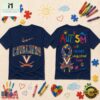 Virginia Cavaliers NCAA Autism Awareness Puzzle Ribbon T Shirt , NCAA College 3D Shirt Virginia Cavaliers Ncaa Autism Awareness Puzzle Ribbon T Shirt