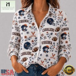 Virginia Cavaliers NCAA College Spirit Blossoms Women Casual Shirt, CAA Women Team Shirt Virginia Cavaliers Ncaa College Spirit Blossoms Women Casual Shirt