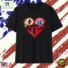 Washington Redskins x Washington Wizards skulls face to face heart shape T Shirt , Stylish 2D Graphic Shirt Washington Redskins X Washington Wizards Skulls Face TO Face Heart Shape T Shirt