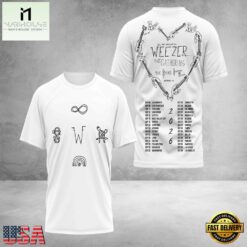 Weezer Merch The Gathering Tour Dates 3D Shirt , Popular 3D Music Tee Weezer Merch The Gathering Tour Dates 3D Shirt