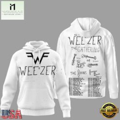 Weezer Merch The Gathering Tour Dates Hoodie , Popular 3D Music Tee Weezer Merch The Gathering Tour Dates Hoodie