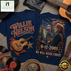 Willie Nelson 911 Memorial 25th Anniversary 3D Shirt , Music Fans 3D T Shirt Willie Nelson 911 Memorial 25th Anniversary 3D Shirt