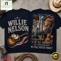 Willie Nelson 911 Memorial 25th Anniversary 3D Shirt, Popular 3D Music Tee Willie Nelson 911 Memorial 25th Anniversary 3D Shirt