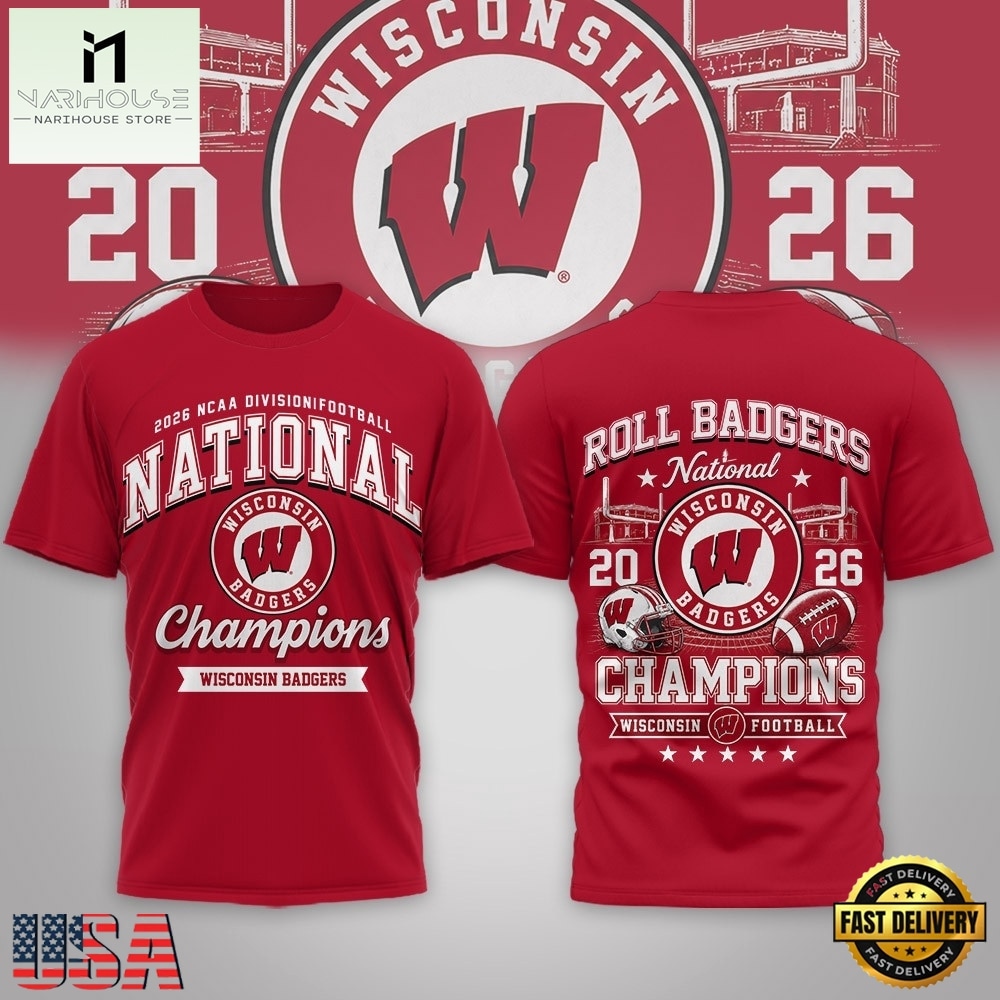 Wisconsin Badgers NCAA Road to Glory 2026 Football Champions 3D Shirt , NCAA College 3D Shirt Wisconsin Badgers NCAA Road to Glory 2026 Football Champions 3D Shirt , NCAA College 3D Shirt