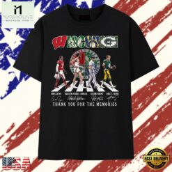 Wisconsin Sports Legends Abbey Road Signatures Thank You For The Memories T Shirt , Stylish 2D Graphic Shirt Wisconsin Sports Legends Abbey Road Signatures Thank You For The Memories T Shirt