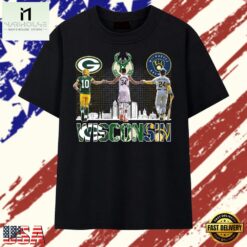 Wisconsin Sports Trio Love Giannis Contreras Packers Bucks Brewers T Shirt , Stylish 2D Graphic Shirt Wisconsin Sports Trio Love Giannis Contreras Packers Bucks Brewers T Shirt