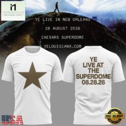 Ye Live At The Superdome Shirt, 2026 Ye Live Concert Tour White T Shirt, Popular 3D Music Tee YE Live AT The Superdome Shirt 2026 YE Live Concert Tour White T Shirt