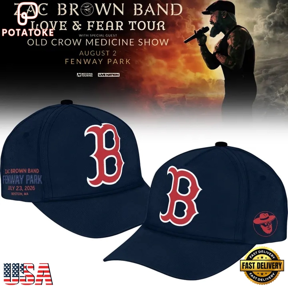 Zac Brown Band x Boston Red Sox Fenway Park Love & Fear Tour 2026 Navy Cap Zac Brown Band x Boston Red Sox Fenway Park Love & Fear Tour 2026 Navy Cap