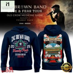 Zac Brown Band x Boston Red Sox Fenway Park Love & Fear Tour 2026 Navy Hoodie , Popular 3D Music Tee Zac Brown Band X Boston Red Sox Fenway Park Love Fear Tour 2026 Navy Hoodie