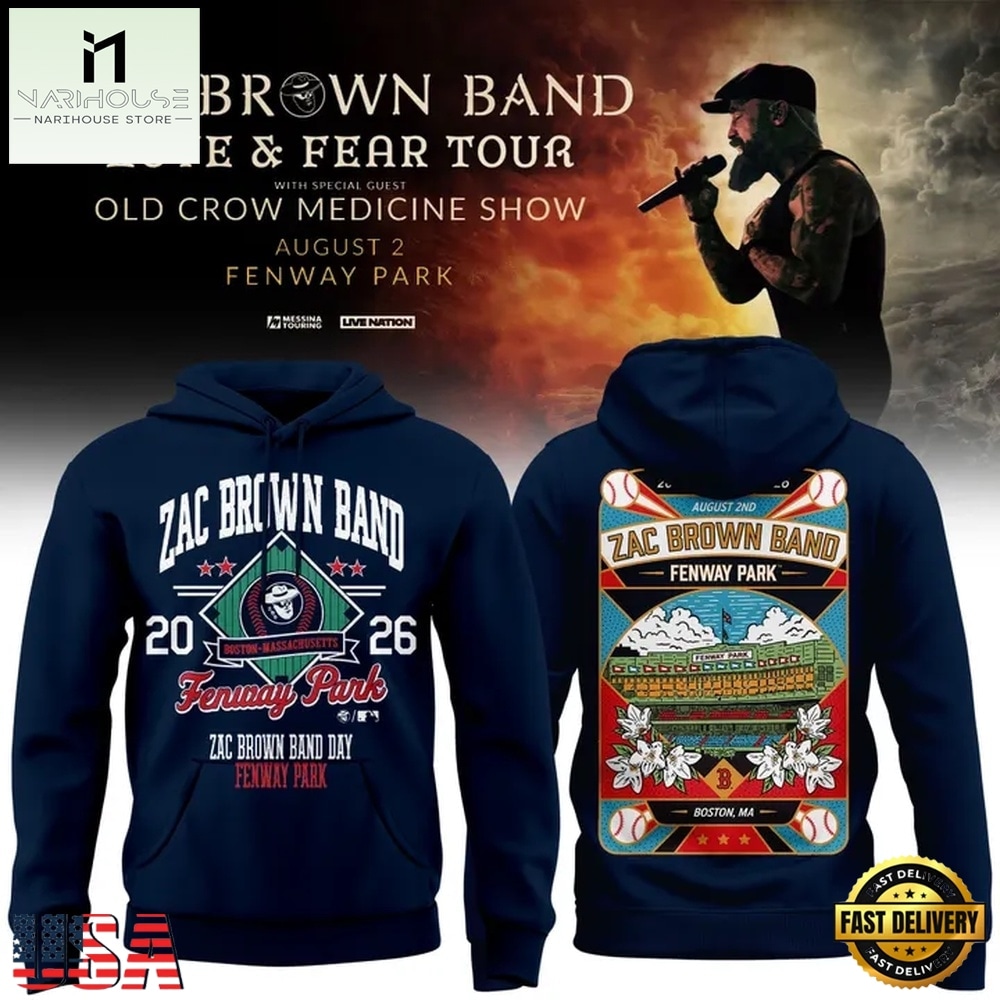 Zac Brown Band x Boston Red Sox Fenway Park Love & Fear Tour 2026 Navy Hoodie , Popular 3D Music Tee Zac Brown Band x Boston Red Sox Fenway Park Love & Fear Tour 2026 Navy Hoodie , Popular 3D Music Tee