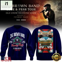 Zac Brown Band x Boston Red Sox Fenway Park Love & Fear Tour 2026 Navy Sweatshirt , Popular 3D Music Tee Zac Brown Band X Boston Red Sox Fenway Park Love Fear Tour 2026 Navy Sweatshirt