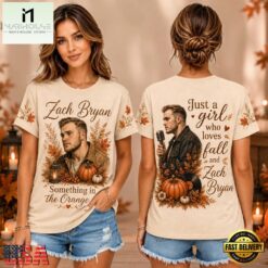 Zach Bryan Autumn Pumpkins Vintage Portrait Unisex 3D Shirt , Music Fans 3D T Shirt Zach Bryan Autumn Pumpkins Vintage Portrait Unisex 3D Shirt