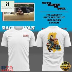 Zach Bryan Salt Lake City, UT Event With Heaven On Tour 2026 T Shirt , Music Fans 3D T Shirt Zach Bryan Salt Lake City UT Event With Heaven ON Tour 2026 T Shirt