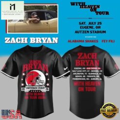 Zach Bryan x San Diego State Football With Heaven On Tour 2026 Black Baseball Jersey , Concert Baseball Jersey Zach Bryan X San Diego State Football With Heaven ON Tour 2026 Black Baseball Jersey