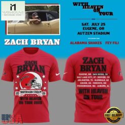 Zach Bryan x San Diego State Football With Heaven On Tour 2026 Red T Shirt , Trending New Design Shirt Zach Bryan X San Diego State Football With Heaven ON Tour 2026 Red T Shirt