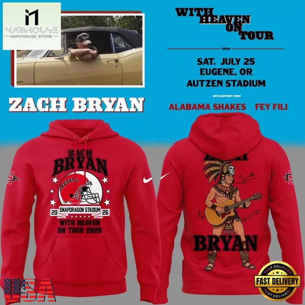 Zach Bryan x San Diego State With Heaven On Tour 2026 Mascot Design Limited Hoodie , Trending New Design Shirt Zach Bryan x San Diego State With Heaven On Tour 2026 Mascot Design Limited Hoodie , Trending New Design Shirt