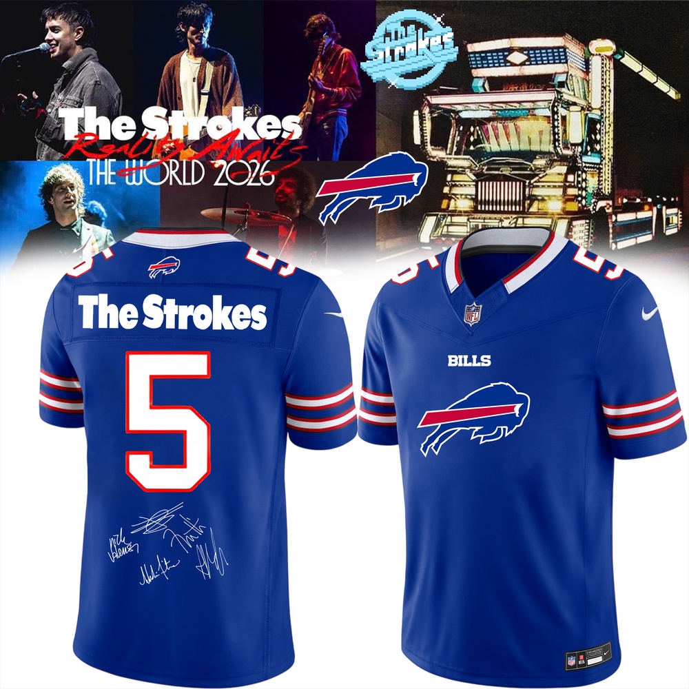 Buffalo Bills x The Strokes Reality Awaits World Tour 2026 Limited Edition Signature Football Jersey, Trending Football Shirt Buffalo Bills x The Strokes Reality Awaits World Tour 2026 Limited Edition Signature Football Jersey, Trending Football Shirt