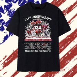 Georgia Bulldogs Football 134th Anniversary Signatures Thank You For The Memories T Shirt, Stylish 2D Graphic Shirt Georgia Bulldogs Football 134th Anniversary Signatures Thank You For The Memories T Shirt