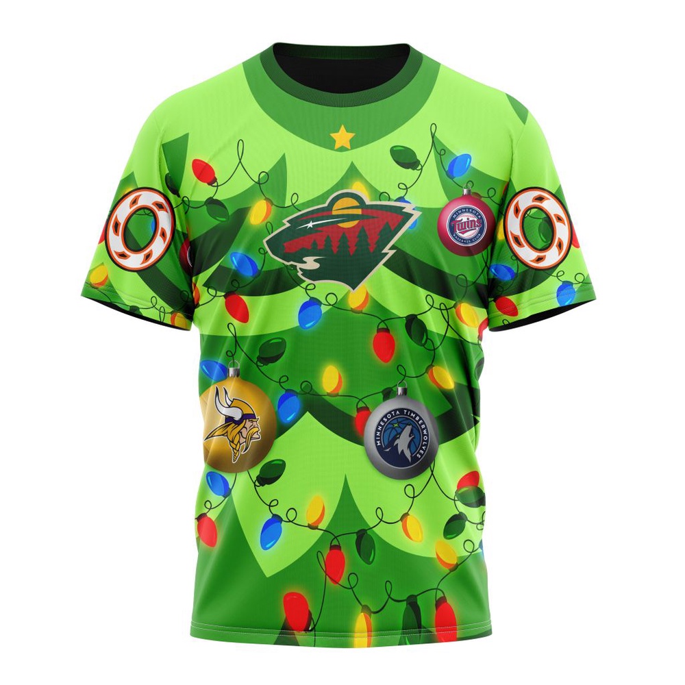 NHL Minnesota Wild Specialized Christmass Tree Color And City's Sport Teams Hoodie, T Shirt, NHL 3D Game Day Tee NHL Minnesota Wild Specialized Christmass Tree Color And City's Sport Teams Hoodie, T Shirt, NHL 3D Game Day Tee