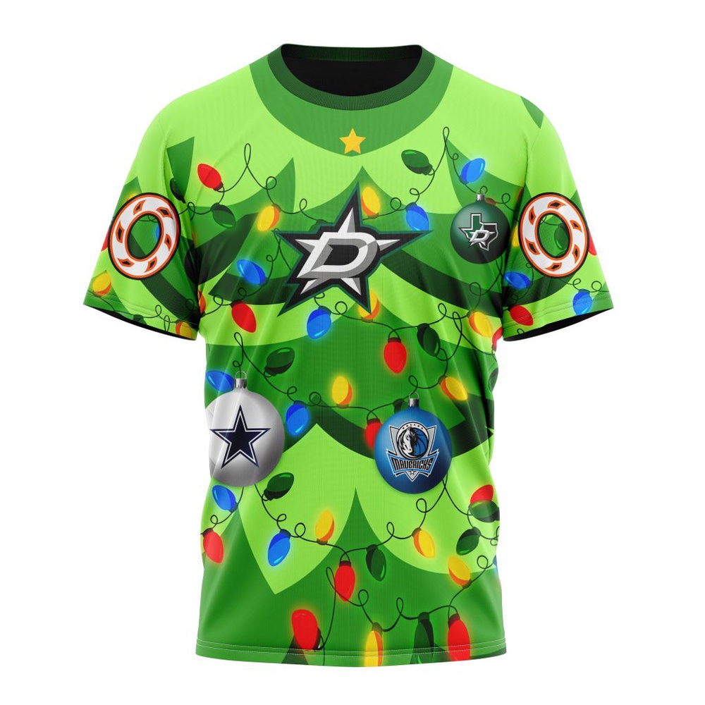 NHL Dallas Stars Specialized Christmass Tree Color And City's Sport Teams Hoodie, T Shirt, NHL 3D Game Day Tee NHL Dallas Stars Specialized Christmass Tree Color And City's Sport Teams Hoodie, T Shirt, NHL 3D Game Day Tee