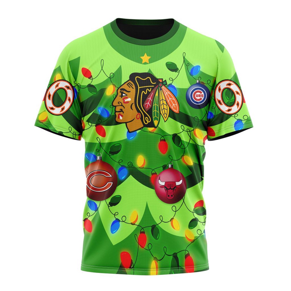 NHL Chicago BlackHawks Specialized Christmass Tree Color And City's Sport Teams Hoodie, T Shirt, NHL 3D Game Day Tee NHL Chicago BlackHawks Specialized Christmass Tree Color And City's Sport Teams Hoodie, T Shirt, NHL 3D Game Day Tee