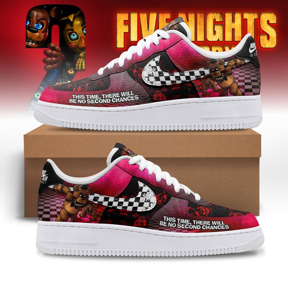 Five Nights at Freddy's FNAF Freddy Fazbear Horror Game Graphic Air Force 1 Shoes Sneakers, Music Artist AF1 Shoes Five Nights at Freddy's FNAF Freddy Fazbear Horror Game Graphic Air Force 1 Shoes Sneakers, Music Artist AF1 Shoes