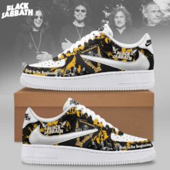 Ozzy Osbourne Black Sabbath Back To The Beginning Yellow Rock Air Force 1 Shoes Sneakers, Music Artist AF1 Shoes Ozzy Osbourne Black Sabbath Back TO The Beginning Yellow Rock Air Force 1 Shoes Sneakers