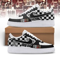 Cheap Trick All Washed Up Tour Black & White Checkerboard Rock Graphic Custom Air Force 1 Shoes, Music Artist AF1 Shoes Cheap Trick All Washed UP Tour Black White Checkerboard Rock Graphic Custom Air Force 1 Shoes