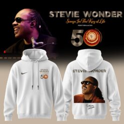 Stevie Wonder Songs in the Key of Life Performances 50th Anniversary Graphic White Hoodie, Popular 3D Music Tee Stevie Wonder Songs IN The Key OF Life Performances 50th Anniversary Graphic White Hoodie
