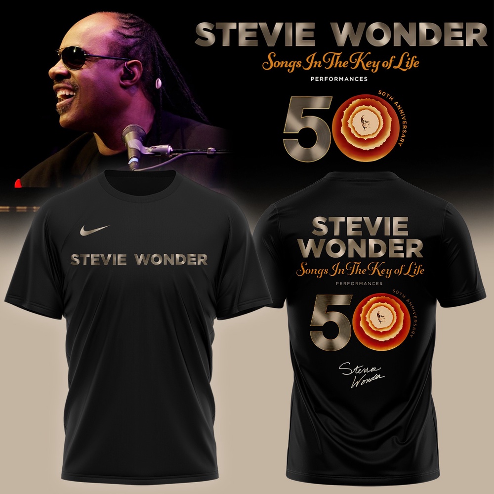 Stevie Wonder Songs in the Key of Life Performances 50th Anniversary Signed Limited Edition 3D Shirt, Popular 3D Music Tee Stevie Wonder Songs in the Key of Life Performances 50th Anniversary Signed Limited Edition 3D Shirt, Popular 3D Music Tee