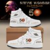 Stevie Wonder Songs in the Key of Life Performances 50th Anniversary Signed White Air Jordan 1 Shoes, Music Fan AJ1 Sneakers 2 Stevie Wonder Songs in the Key of Life Performances 50th Anniversary Signed White Air Jordan 1 Shoes, Music Fan AJ1 Sneakers Stevie Wonder Songs IN The Key OF Life Performances 50th Anniversary Signed White Air Jordan 1 Shoes