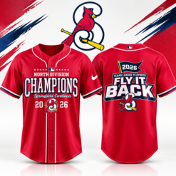Springfield Cardinals North Division Champions Texas League Playoffs Fly It Back 2026 Baseball Jersey, Stylish Baseball Jersey Springfield Cardinals North Division Champions Texas League Playoffs Fly IT Back 2026 Baseball Jersey