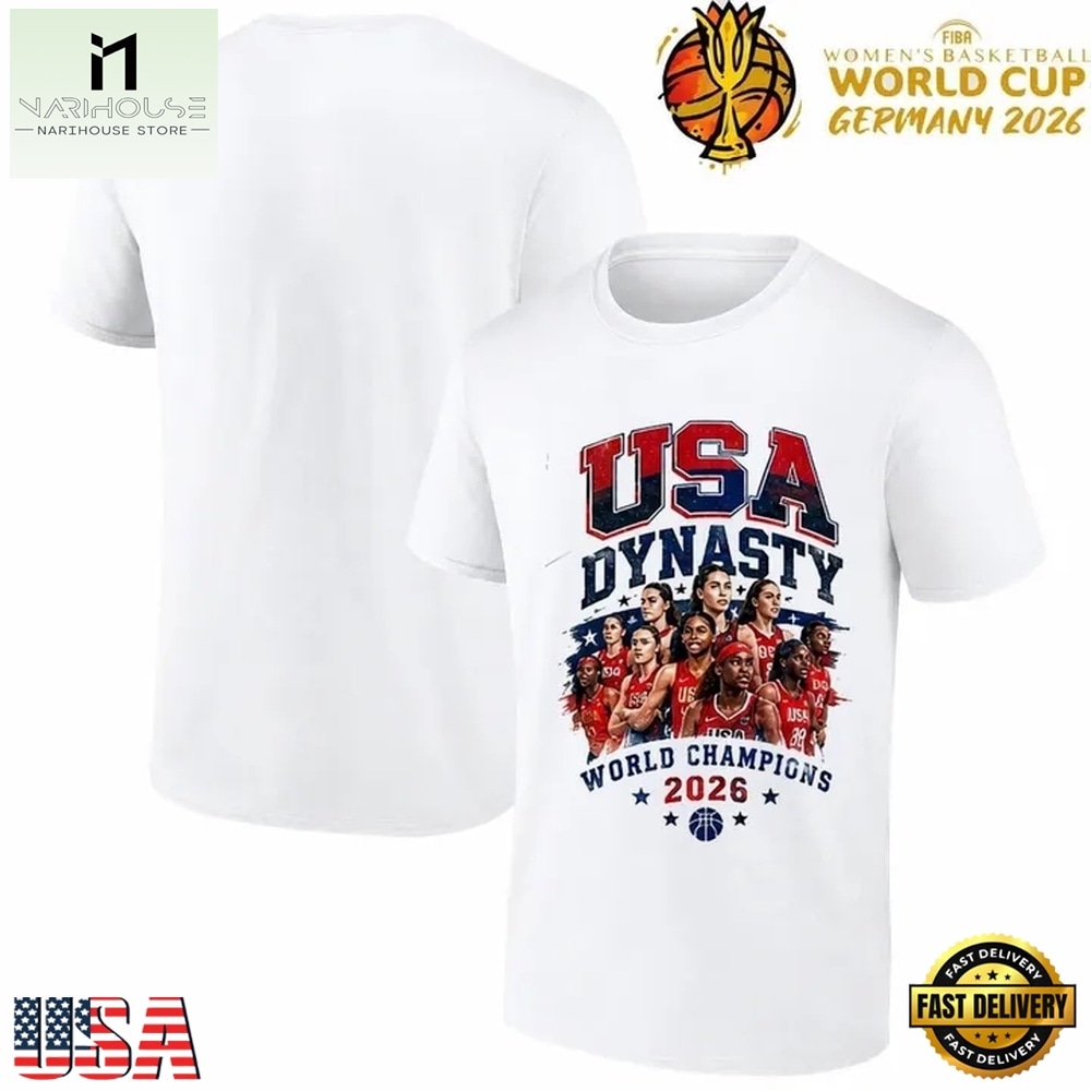 2026 USA Champion FIBA Women's Basketball World Cup Champion White T Shirt, Stylish 2D Graphic Shirt 2026 USA Champion FIBA Women's Basketball World Cup Champion White T Shirt, Stylish 2D Graphic Shirt