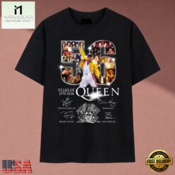 56 Years Of Queen 1970 2026 Signatures Rock Band T Shirt, Music Fan 2D Shirt 56 Years OF Queen 1970 2026 Signatures Rock Band T Shirt