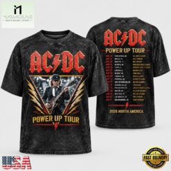 ACDC Angus Young Triangle Lightning Power Up Tour 2026 Vintage T Shirt, Popular 3D Music Tee Acdc Angus Young Triangle Lightning Power UP Tour 2026 Vintage T Shirt