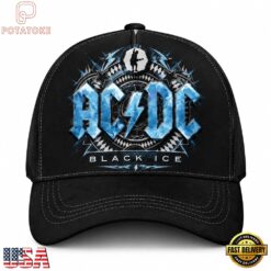 ACDC Black Ice Electric Blue Angus Silhouette Classic Baseball Cap