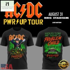 ACDC Exclusive Houston Event Power Up Tour 2026 T Shirt, Popular 3D Music Tee Acdc Exclusive Houston Event Power UP Tour 2026 T Shirt